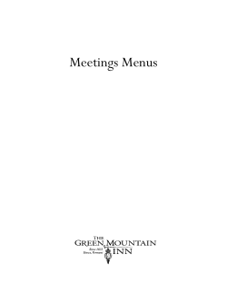 Meetings Menus - Green Mountain Inn