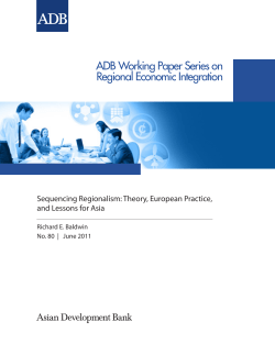 Sequencing Regionalism: Theory, European Practice, and Lessons