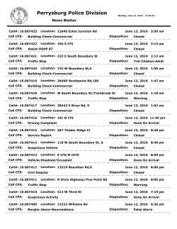 Perrysburg police crime log