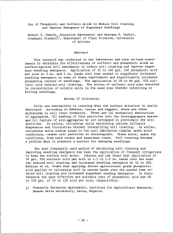 Use of Phosphoric and Sulfuric Acids to Reduce Soil Crusting
