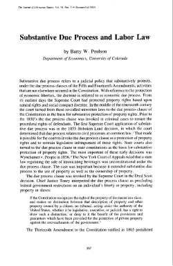 Substantive Due Process and Labor Law