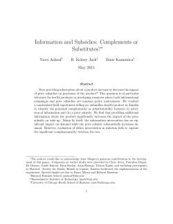 Information and Subsidies: Complements or Substitutes?
