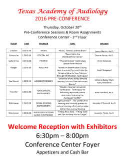 Pre-Conference Schedule and Information