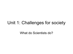 Unit 1: Challenges for society