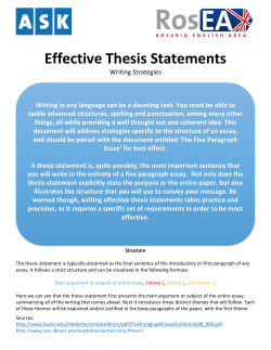 Effective Thesis Statements