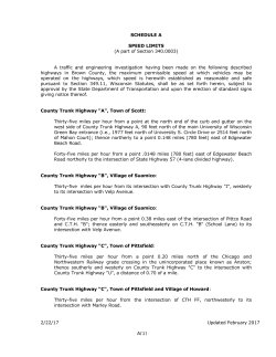 SCHEDULE A SPEED LIMITS