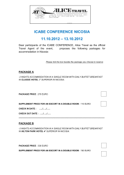 ICABE CONFERENCE NICOSIA 11.10.2012 &ndash; 13.10.2012