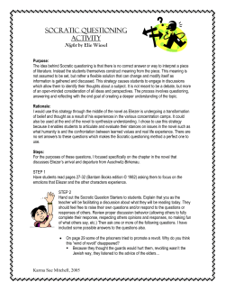 socratic questioning activity