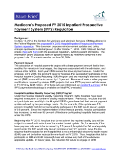 Issue Brief Medicare`s Proposed FY 2015 Inpatient Prospective