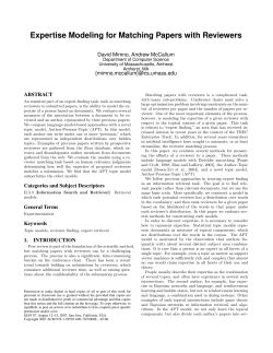 Expertise Modeling for Matching Papers with