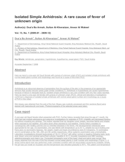 Isolated Simple Anhidrosis: A rare cause of fever