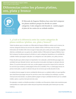 Diferencias entre los planes platino, oro, plata y bronce