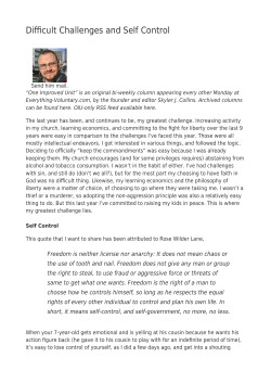 Difficult Challenges and Self Control - Everything