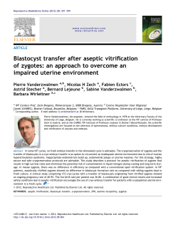Blastocyst transfer after aseptic vitrification of zygotes: an approach
