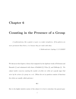Chapter 6 Counting in the Presence of a Group