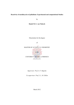 Reactivity of metallacycles of palladium: Experimental and