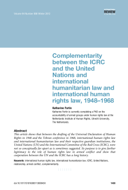 Complementarity between the ICRC and the United