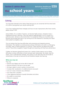 Calming - Berkshire Healthcare NHS Foundation Trust