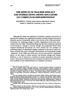 the effects of teacher efficacy and interactions among