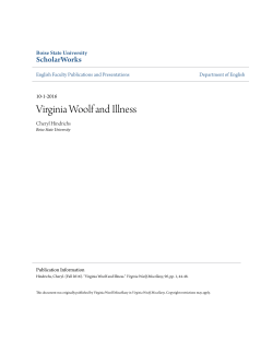 Virginia Woolf and Illness - ScholarWorks