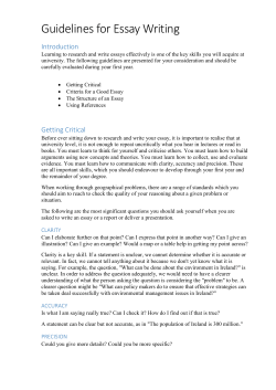 Guide to Essay Writing