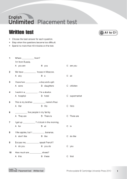 Written test - Sprachenatelier Berlin