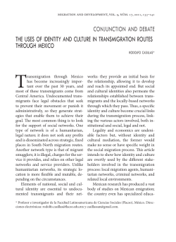 the uses of identity and culture in transmigration routes through