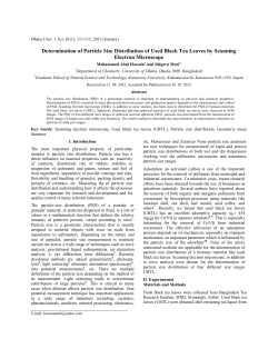 Determination of Particle Size Distribution of Used Black Tea Leaves