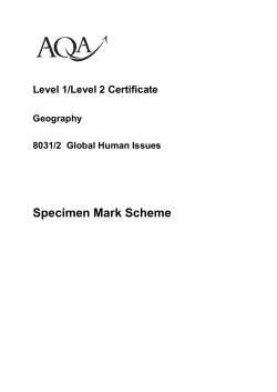 Level 1/2 Certificate in Geography Specimen Mark Scheme