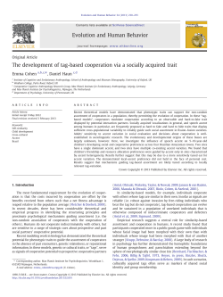 The development of tag-based cooperation via a socially acquired trait