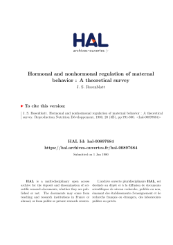 Hormonal and nonhormonal regulation of maternal behavior
