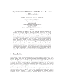 Implementation of Interval Arithmetic in CORA 2016