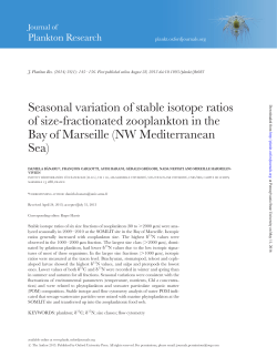 Seasonal variation of stable isotope ratios of size