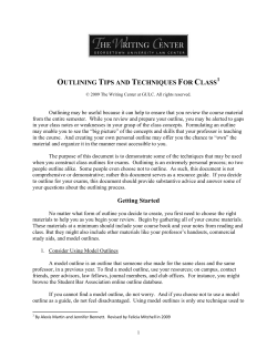 outlining tips and techniques for class