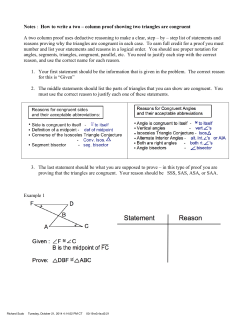 DG U2 D13 notes on Two Column Proof for Congr Triangles