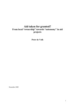 Ownership in Aid Projects