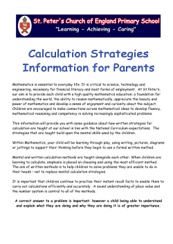 Schools Calculation Policy - St Peters C of E Harrogate