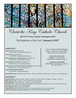 January 8, 2017 - Christ the King Catholic Church | Seattle, WA