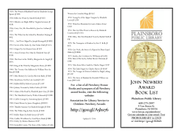 The Newbery Award - Plainsboro Public Library