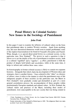 Penal History in Colonial Society: New Issues in the