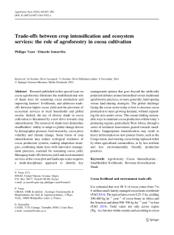 Trade-offs between crop intensification and ecosystem services: the