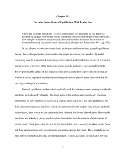 Chapter IV: Introduction to General Equilibrium With Production
