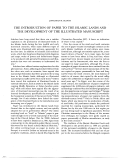 THE INTRODUCTION OF PAPER TO THE ISLAMIC LANDS AND