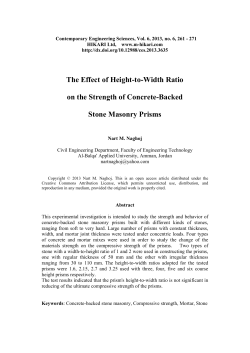 The Effect of Height-to-Width Ratio on the Strength of