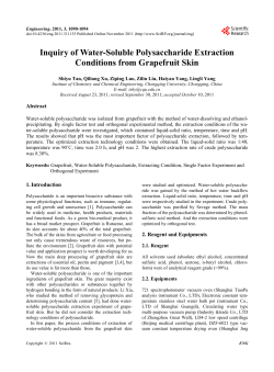 Inquiry of Water-Soluble Polysaccharide Extraction Conditions from