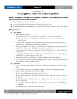 2J Training Memo &ndash; Open-line and interrupted