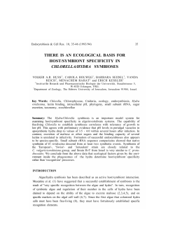 there is an ecological basis for host/symbiont specificity in chlorella