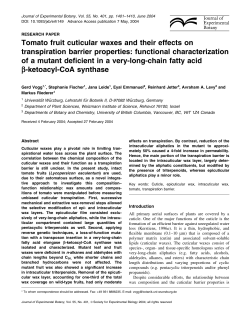 Tomato fruit cuticular waxes and their effects on