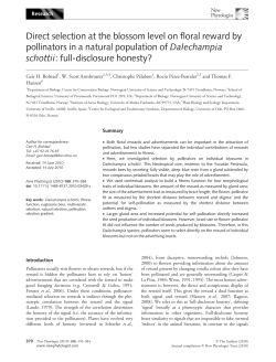 Direct selection at the blossom level on floral reward by pollinators