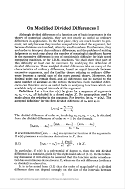 On Modified Divided Differences I